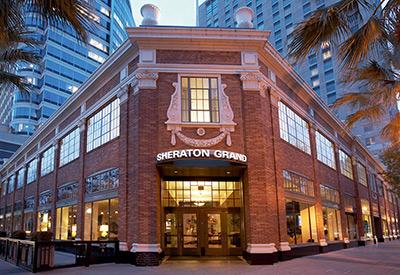 Exterior Brick Buildng, Sheraton Grand Sacramento Hotel in downtown Sacramento