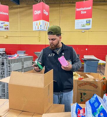 ELC Kiowa Davis Inspects Donations from CVS pharmacy