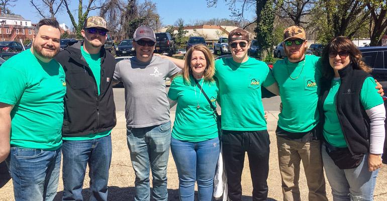 Mother of Brother Gary “Mitch” Gryszkiewicz, Alpha Theta (Maryland), with Alpha Theta Chapter. Members at Mitch-a-palooza