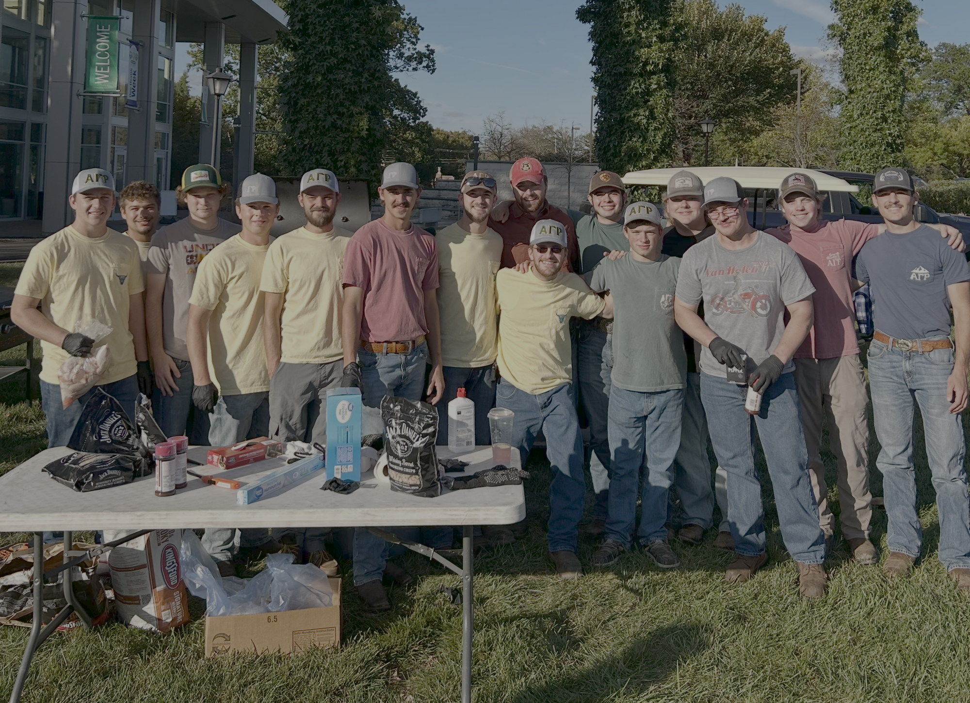 Beta Psi Chapter brothers at gathered for Harvest Fest