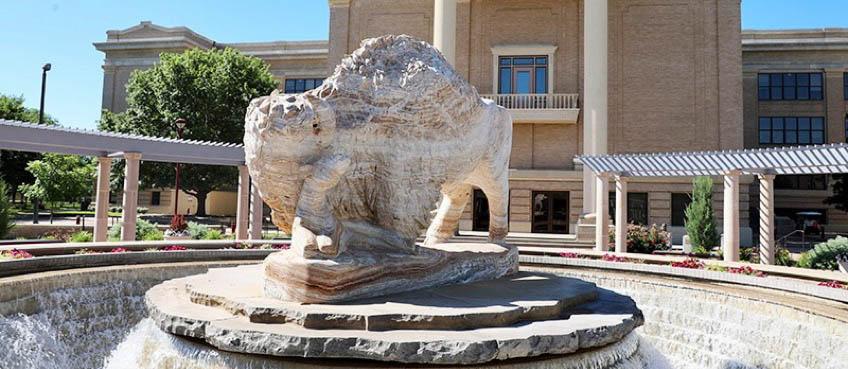 Buffalo statue on the campus of West Texas A&M University